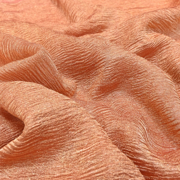 Whiskey Premium Designer Dyed Crush Tissue Fabric with Glossy Finish