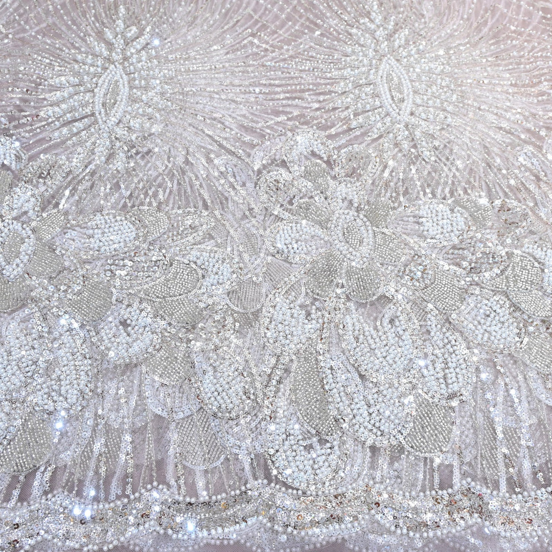 Beautiful Imported Net Cut Dana & Sequins Embroidery Fabric