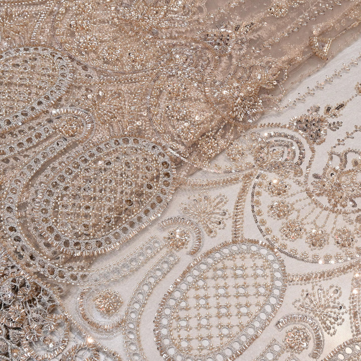 Premium Imported Heavy Beaded & Sequin Embroidery Net Fabric- 8828238-01