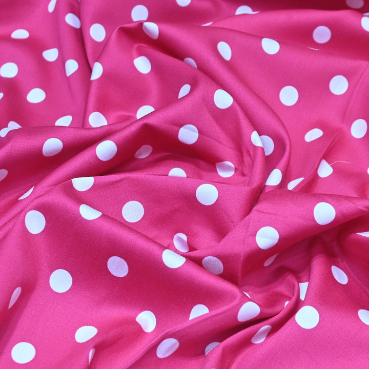 Glace Cotton With Beautiful Polka Dot Print Fabric – Lightweight Designer Cotton Fabric - LT0185-5