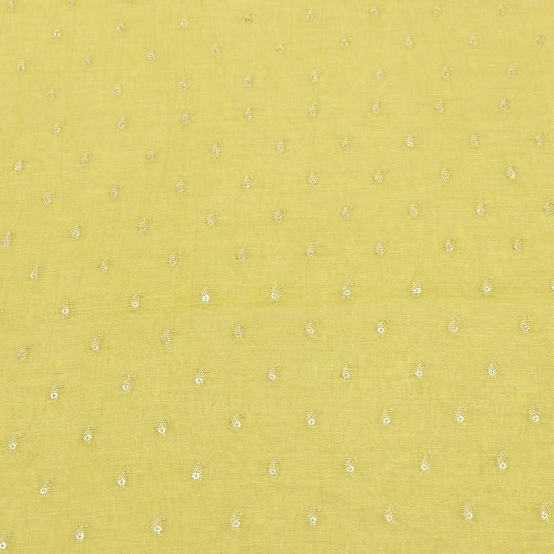 Premium Mul Chanderi Thread With Sequins Embroidery Fabrics