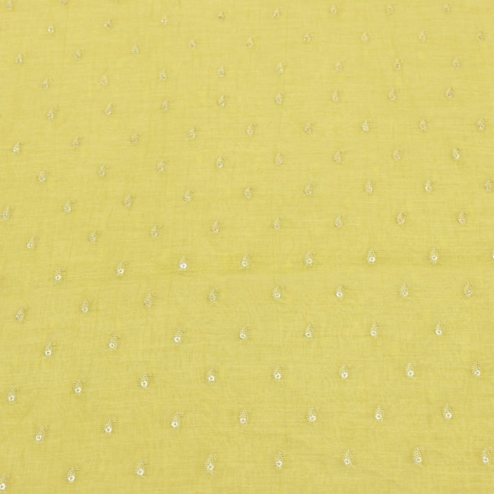 Premium Mul Chanderi Thread With Sequins Embroidery Fabrics