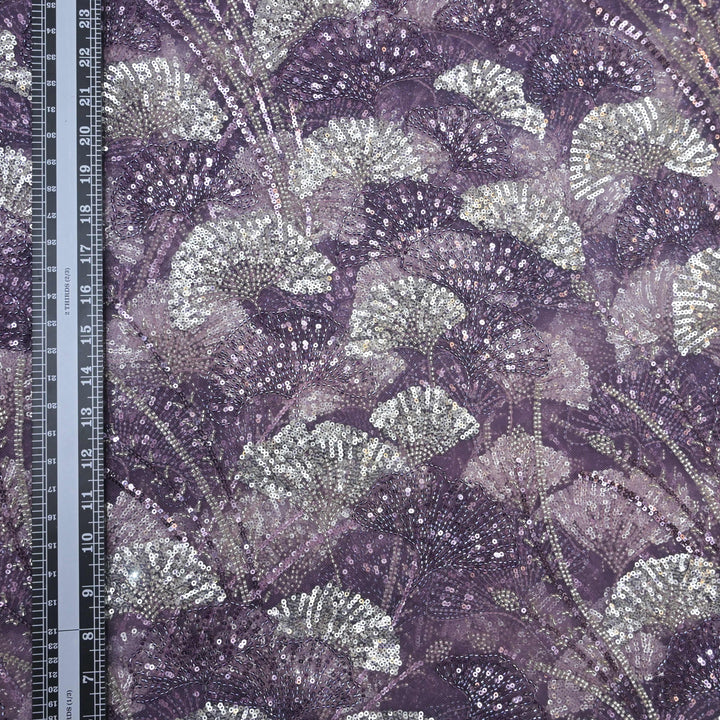 Misty Purple Net Imported Embroidery Fabric.| 20T25