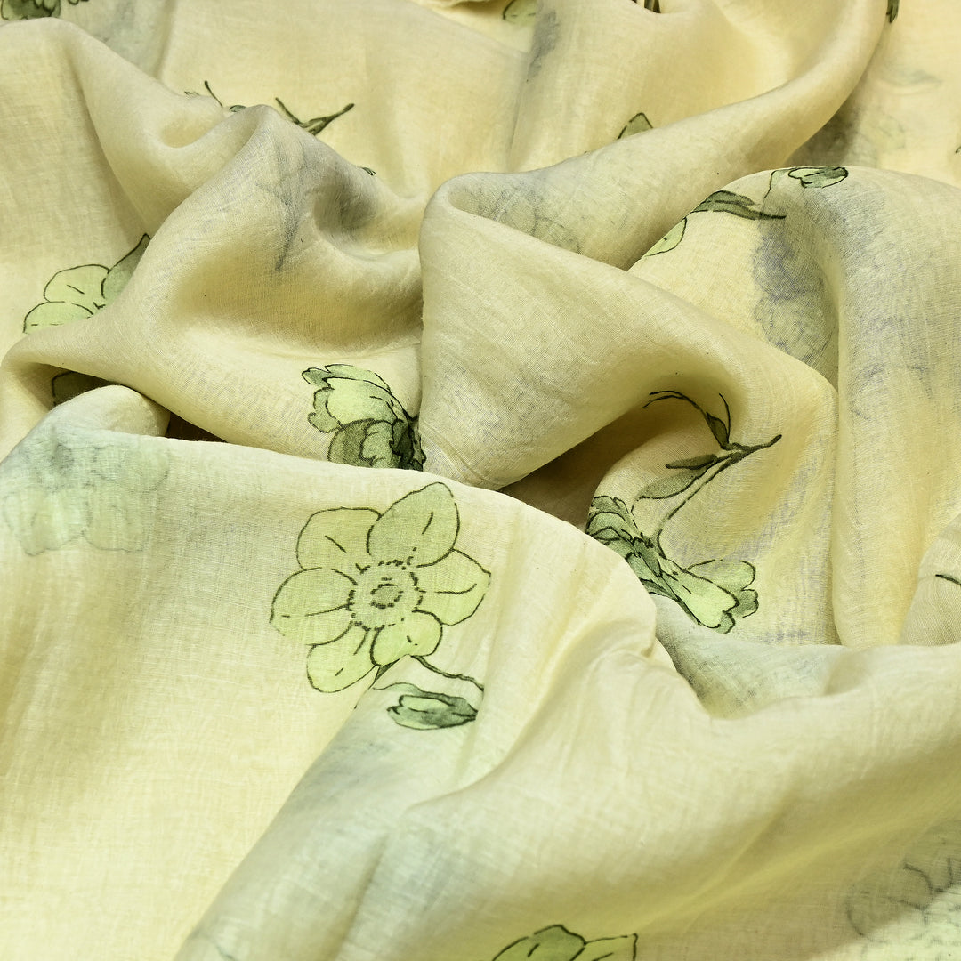 Mul Chanderi Digital Print Fabric - Soft Lightweight Designer Fabric GT0185-1H
