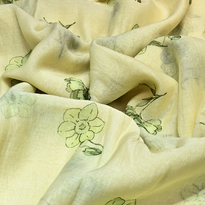 Mul Chanderi Digital Print Fabric - Soft Lightweight Designer Fabric GT0185-1H
