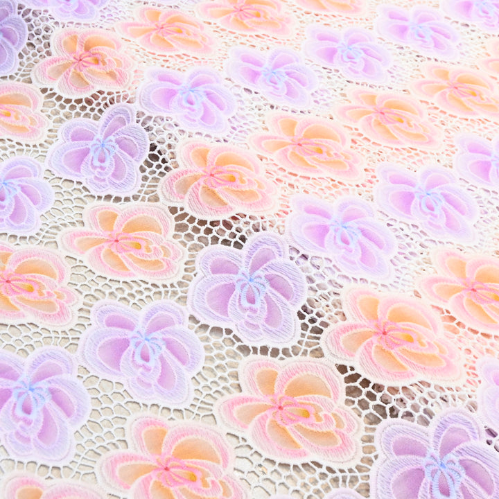 Imported Premium Crepe Cutwork Embroidery Fabric – Floral Designer Soft Crepe Material-TD0C84-3C