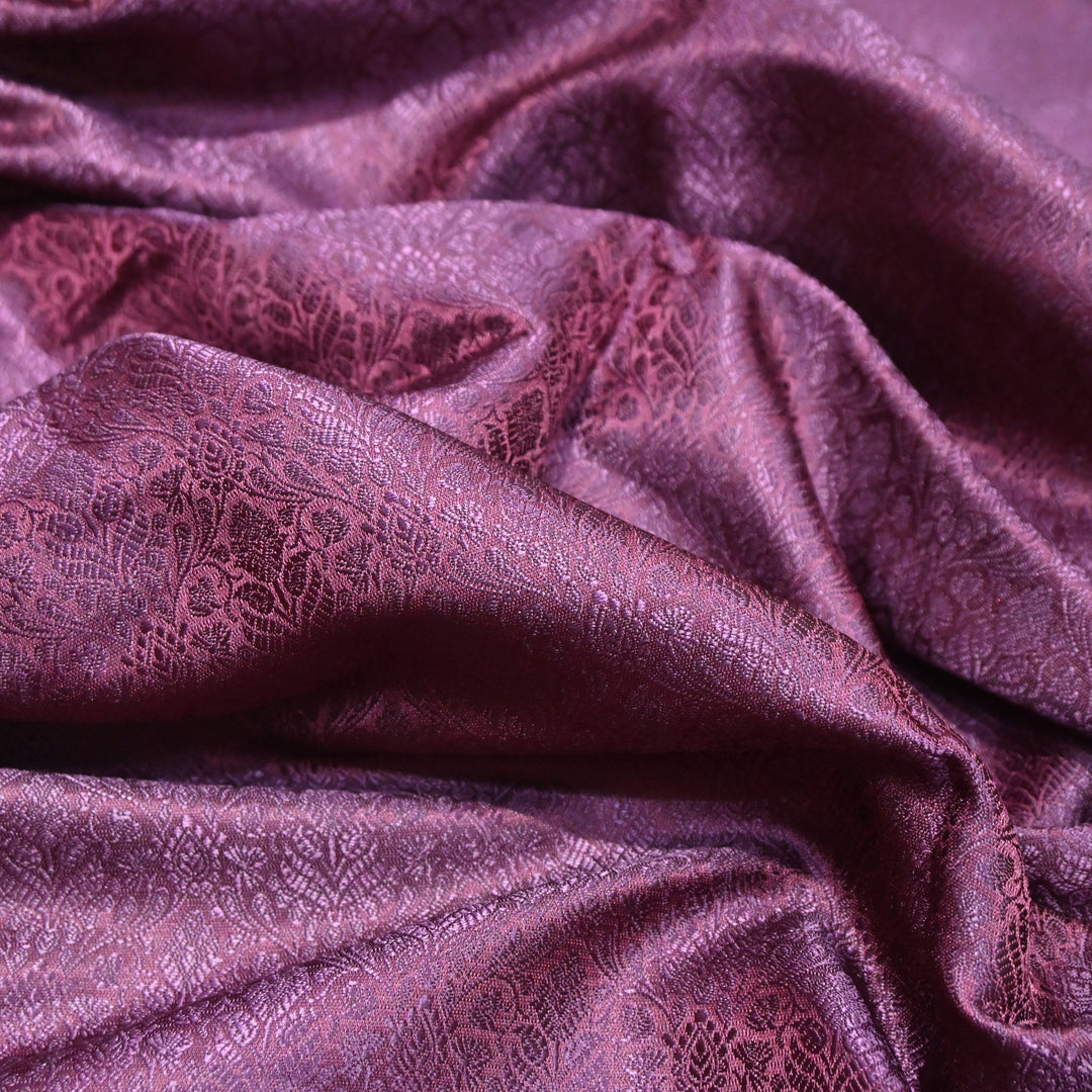 Purple Tanchue Silk Brocade Fabric.