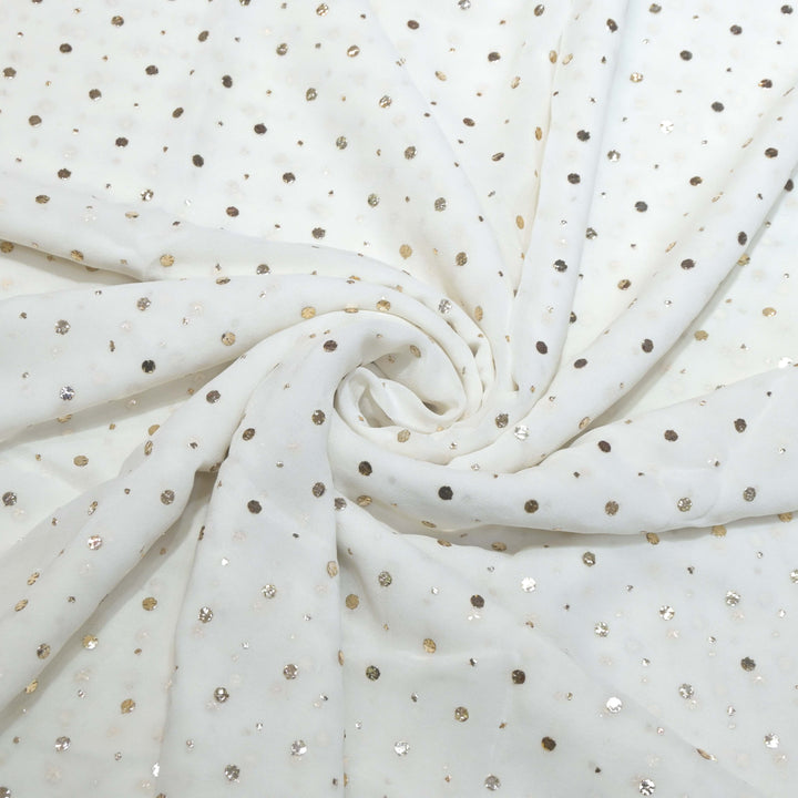 60gm Georgette Ghana Tikki Dana Mukaish Hand Work Fabrics