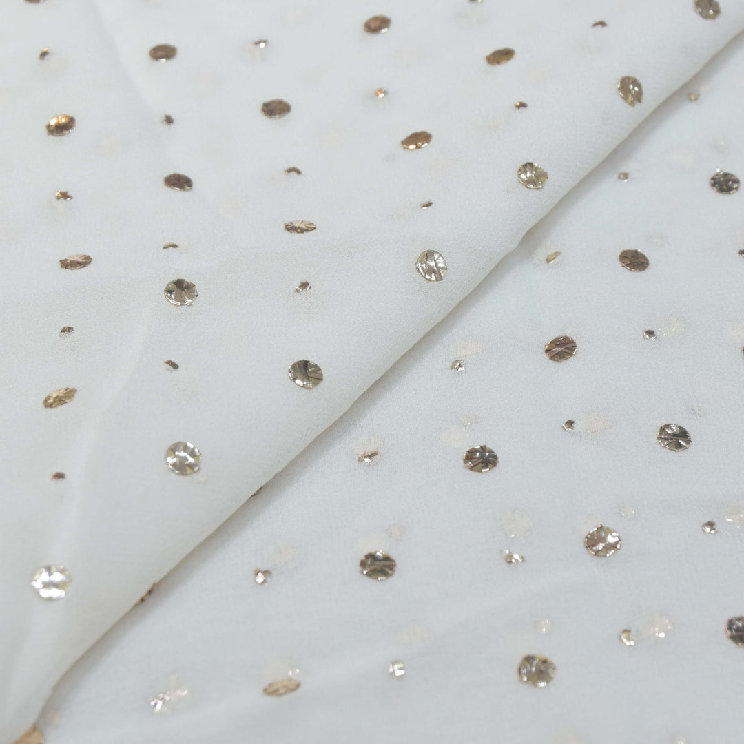 60gm Georgette Ghana Tikki Dana Mukaish Hand Work Fabrics