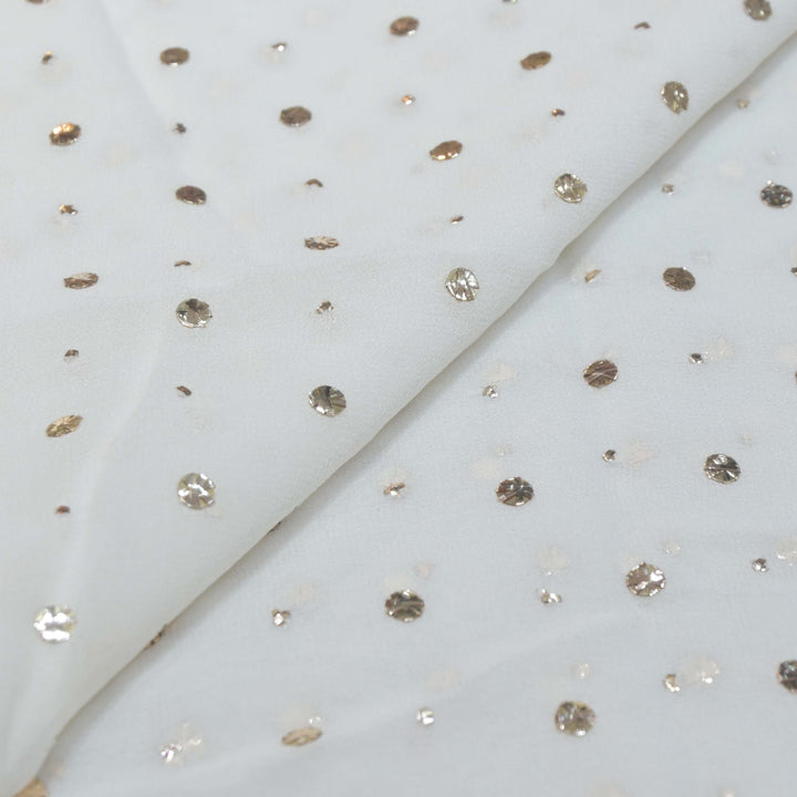 60gm Georgette Ghana Tikki Dana Mukaish Hand Work Fabrics