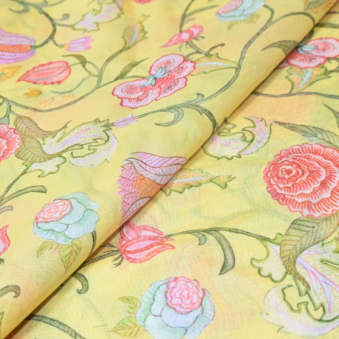 Multi Color Premium Bamberg Satin Digital Print Fabric – 001333-13