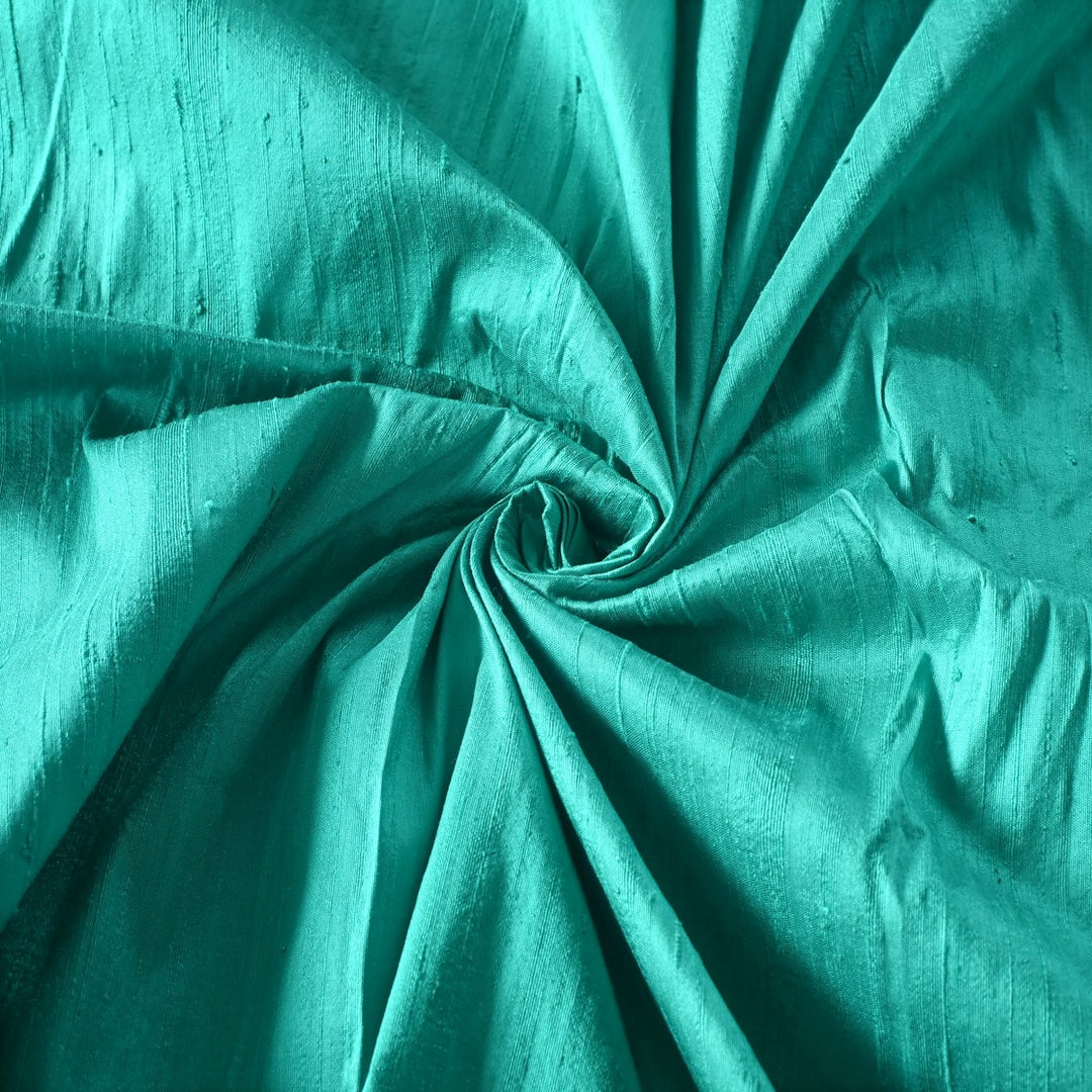 Macaw Blue Green Colour  100gm Pure Raw Silk Fabrics