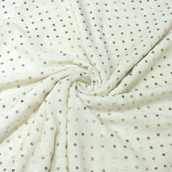 60gm Pure Georgette Mukaish Hand Work Fabrics