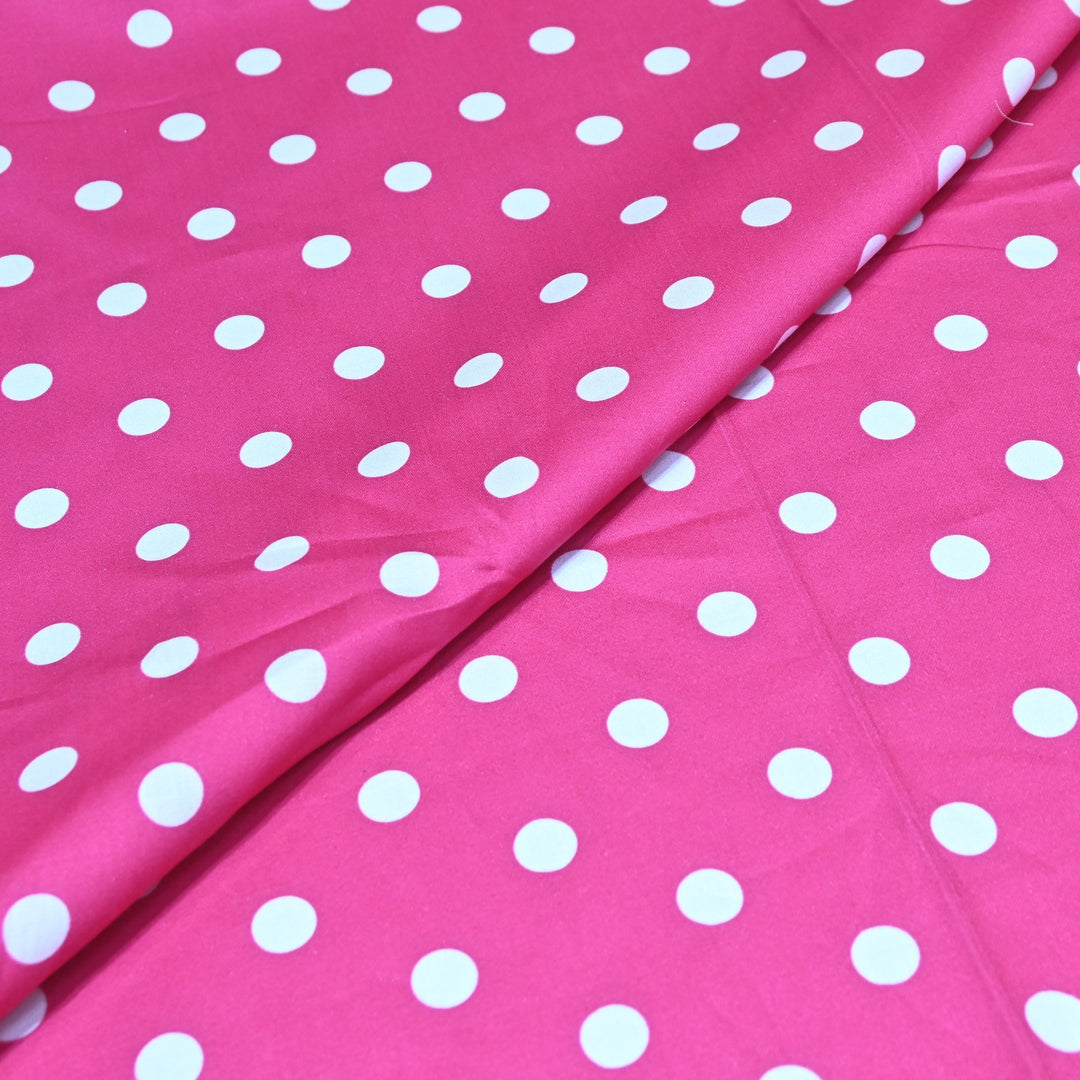 Glace Cotton With Beautiful Polka Dot Print Fabric – Lightweight Designer Cotton Fabric - LT0185-5