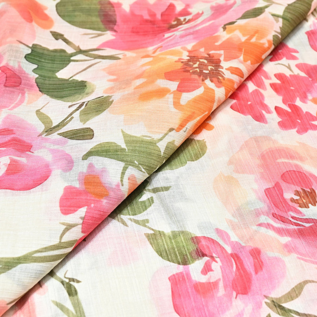 Multi Color Crush Muslin Digital Print Fabric – Soft Designer Muslin Print Fabric- COO145-9