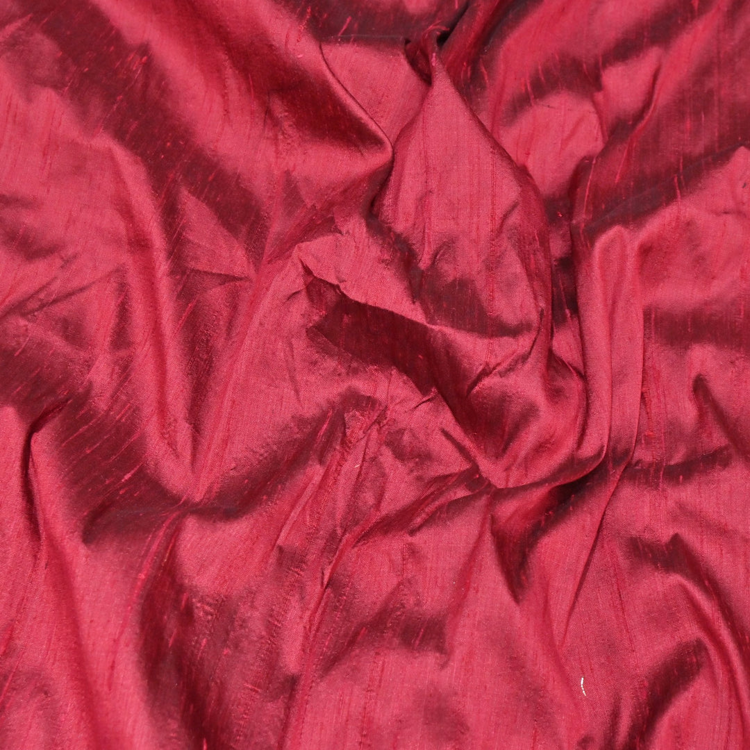 Deep Carmine Colour 100gm Pure Raw Silk Fabrics