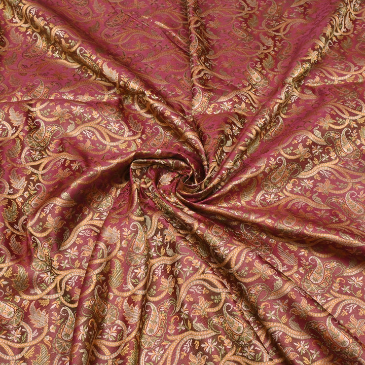 Satin Zari Tehra Brocade Fabrics