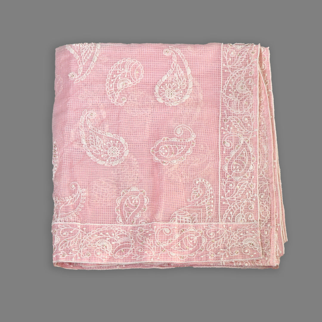 Kota Check Thread & Sequence Dupatta – Elegant Ethnic Dupatta for Women- V8188B-1