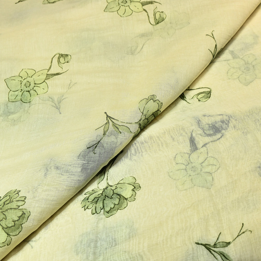 Mul Chanderi Digital Print Fabric - Soft Lightweight Designer Fabric GT0185-1H