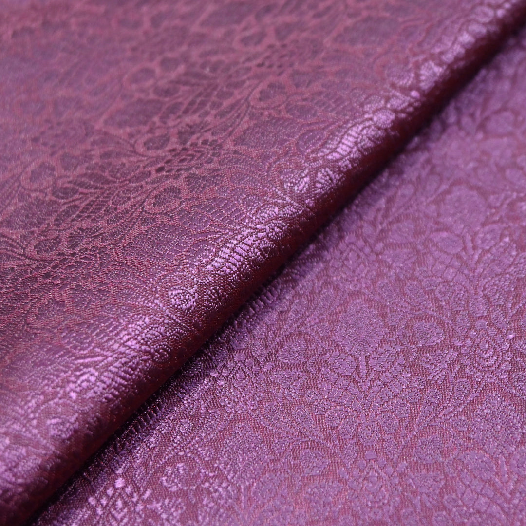 Purple Tanchue Silk Brocade Fabric.