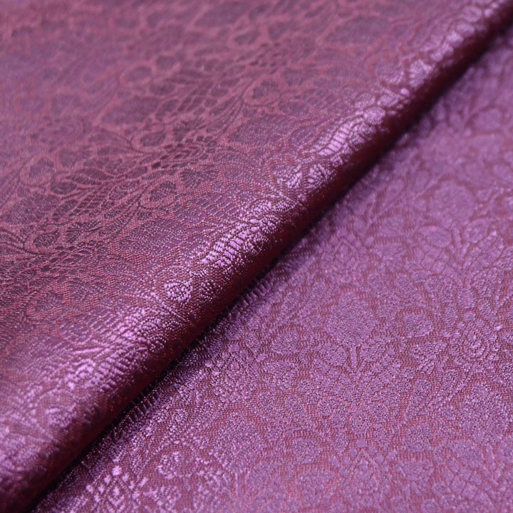 Purple Tanchue Silk Brocade Fabric.