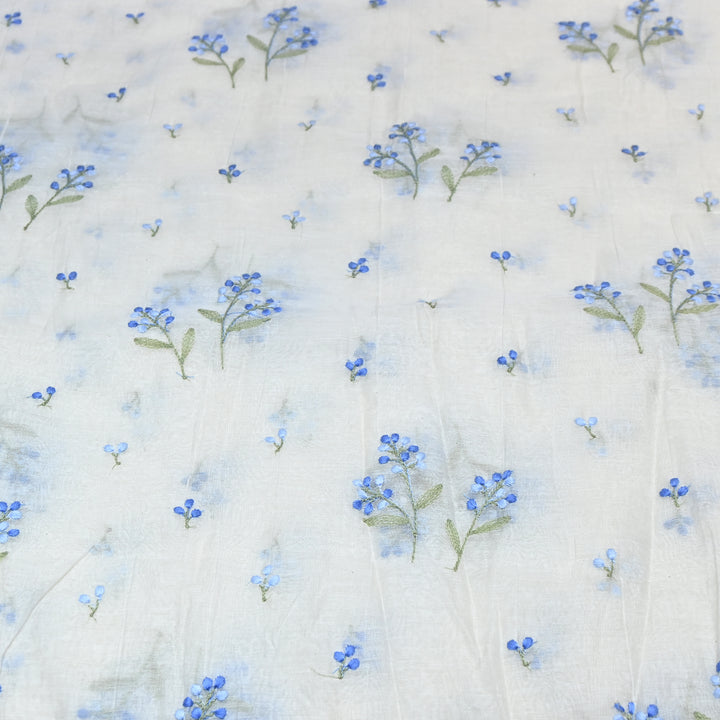 Dyeable Mul Chanderi Thread Embroidery Fabric – Soft Summer Designer Fabric-MF8212-1