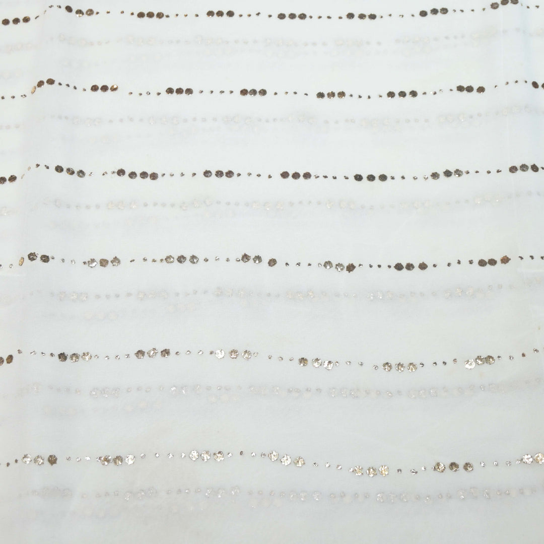 60gm Georgette Tikki Dana Stripe Mukaish Hand Work Fabrics