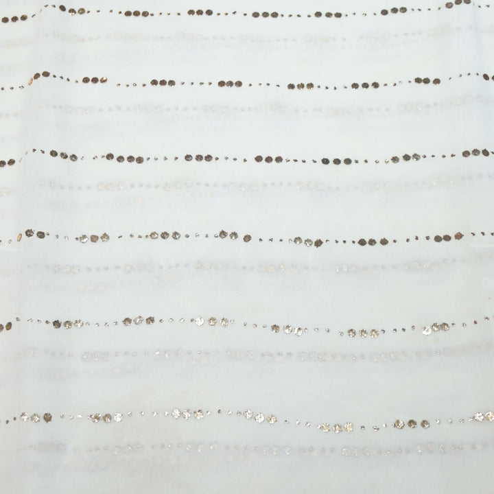 60gm Georgette Tikki Dana Stripe Mukaish Hand Work Fabrics