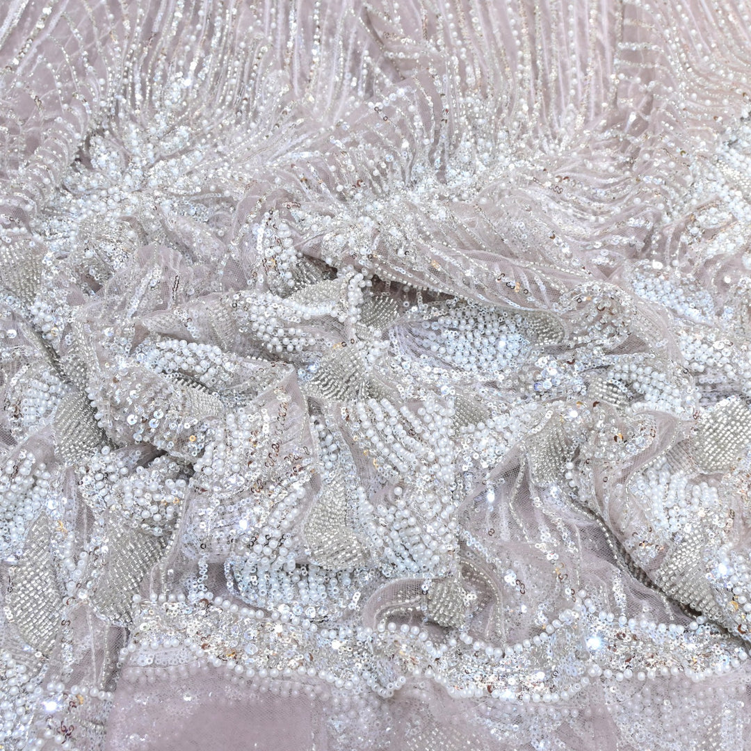 Beautiful Imported Net Cut Dana & Sequins Embroidery Fabric