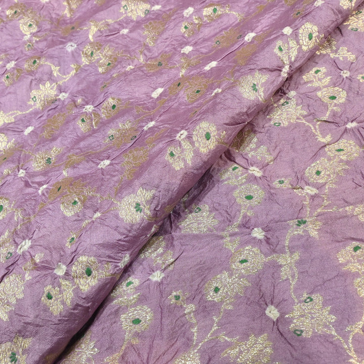 Pure Chiniya Silk Meena Zari And Hand Bandhani Fabrics