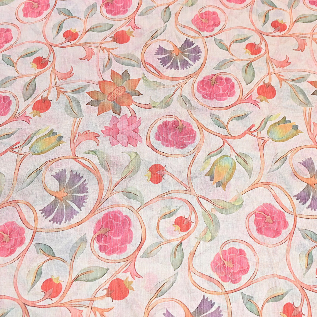Multi Color Crush Muslin Digital Print Fabric – Soft Designer Muslin Print Fabric- COO145-11