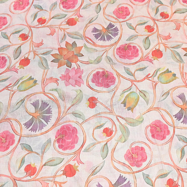 Multi Color Crush Muslin Digital Print Fabric – Soft Designer Muslin Print Fabric- COO145-11