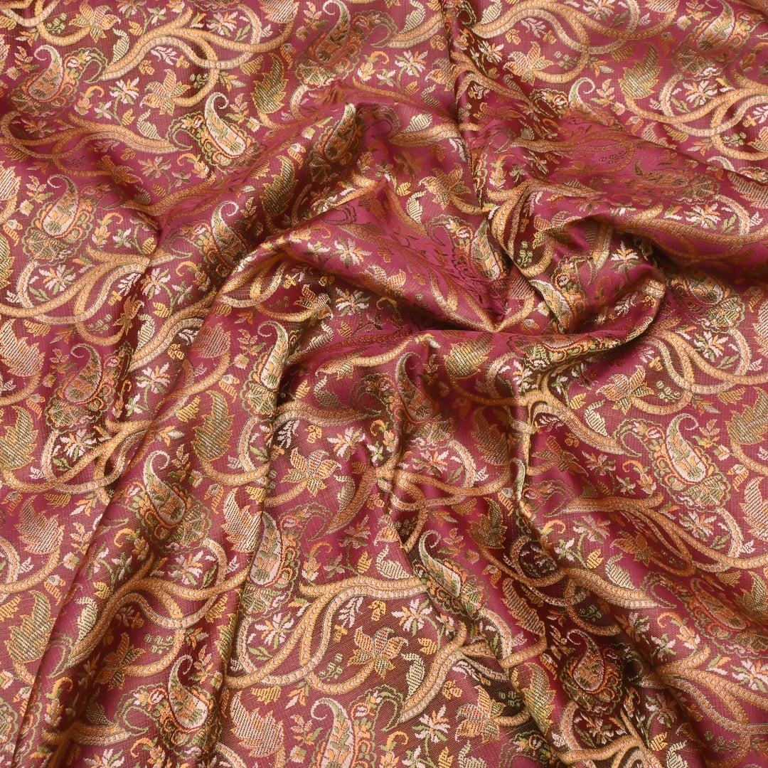 Satin Zari Tehra Brocade Fabrics