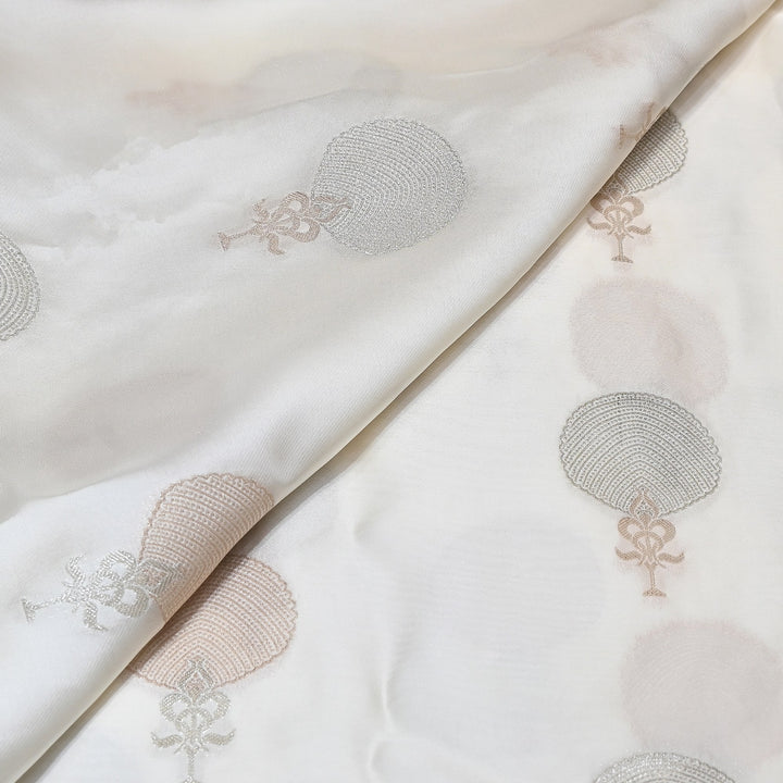 Satin Organza Zari Jacquard Fabric - AL3906-1