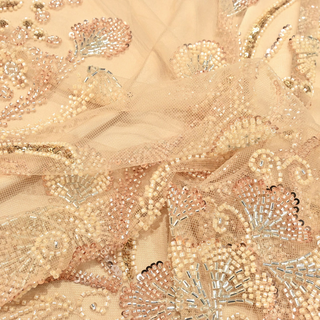 Beautiful Designer Hand Work Cut Dana With Sequins Heavy Embroidery Fabric