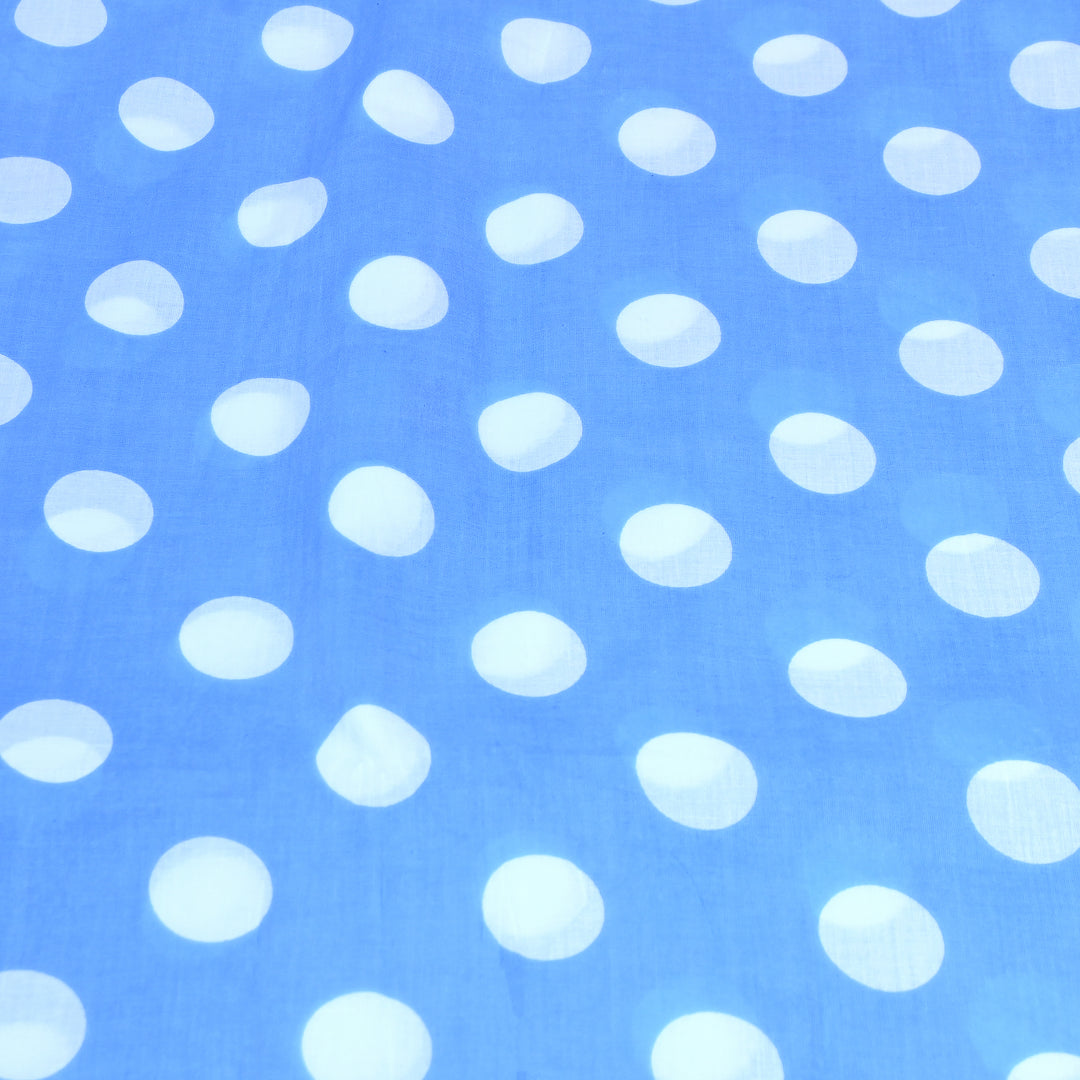 Premium Cotton Polka Dot Printed Fabric - Soft Breathable Designer Cotton Fabric - 000350-1a