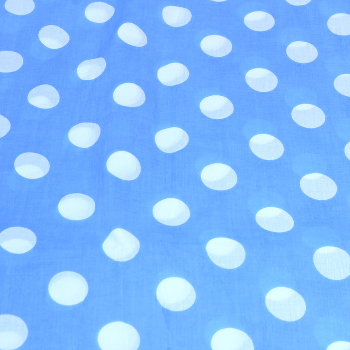 Premium Cotton Polka Dot Printed Fabric - Soft Breathable Designer Cotton Fabric - 000350-1a
