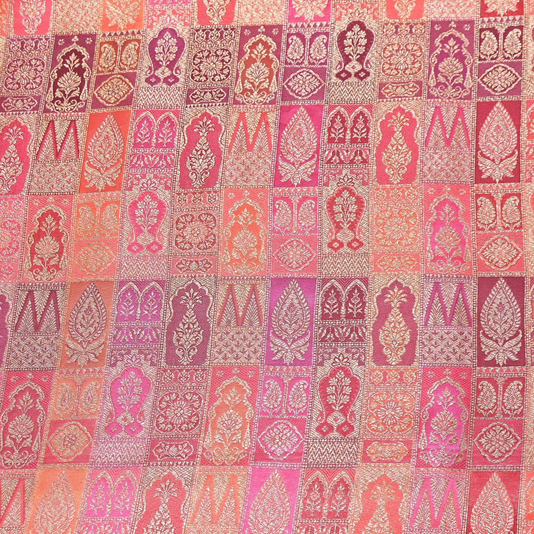 Multi Rangoli Brocade Fabric – Premium Zari Woven Designer Brocade Fabric 001006-A16