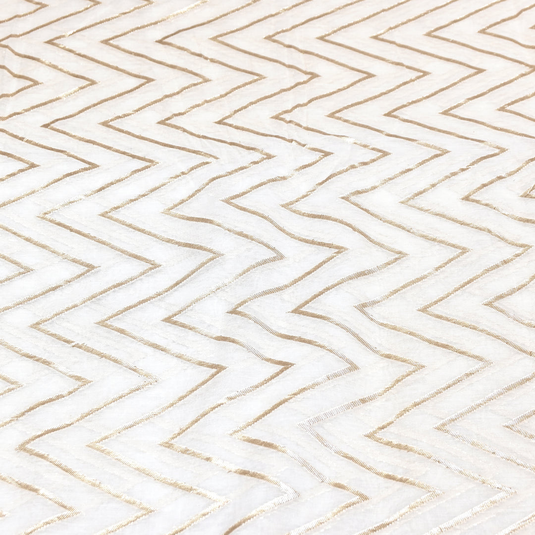 Banarasi Chanderi Gold Mat Zari Fabric – Premium Designer Ethnic Wear Fabric 000313-9