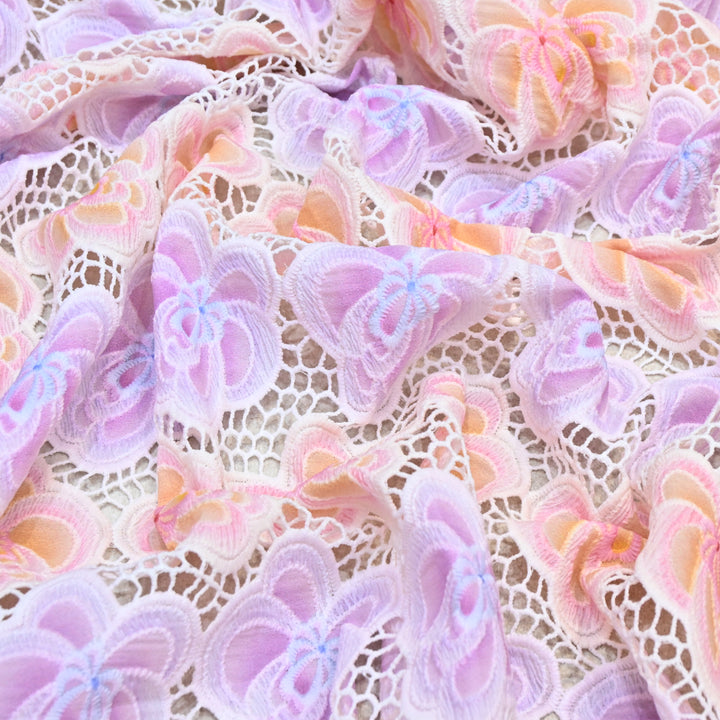 Imported Premium Crepe Cutwork Embroidery Fabric – Floral Designer Soft Crepe Material-TD0C84-3C