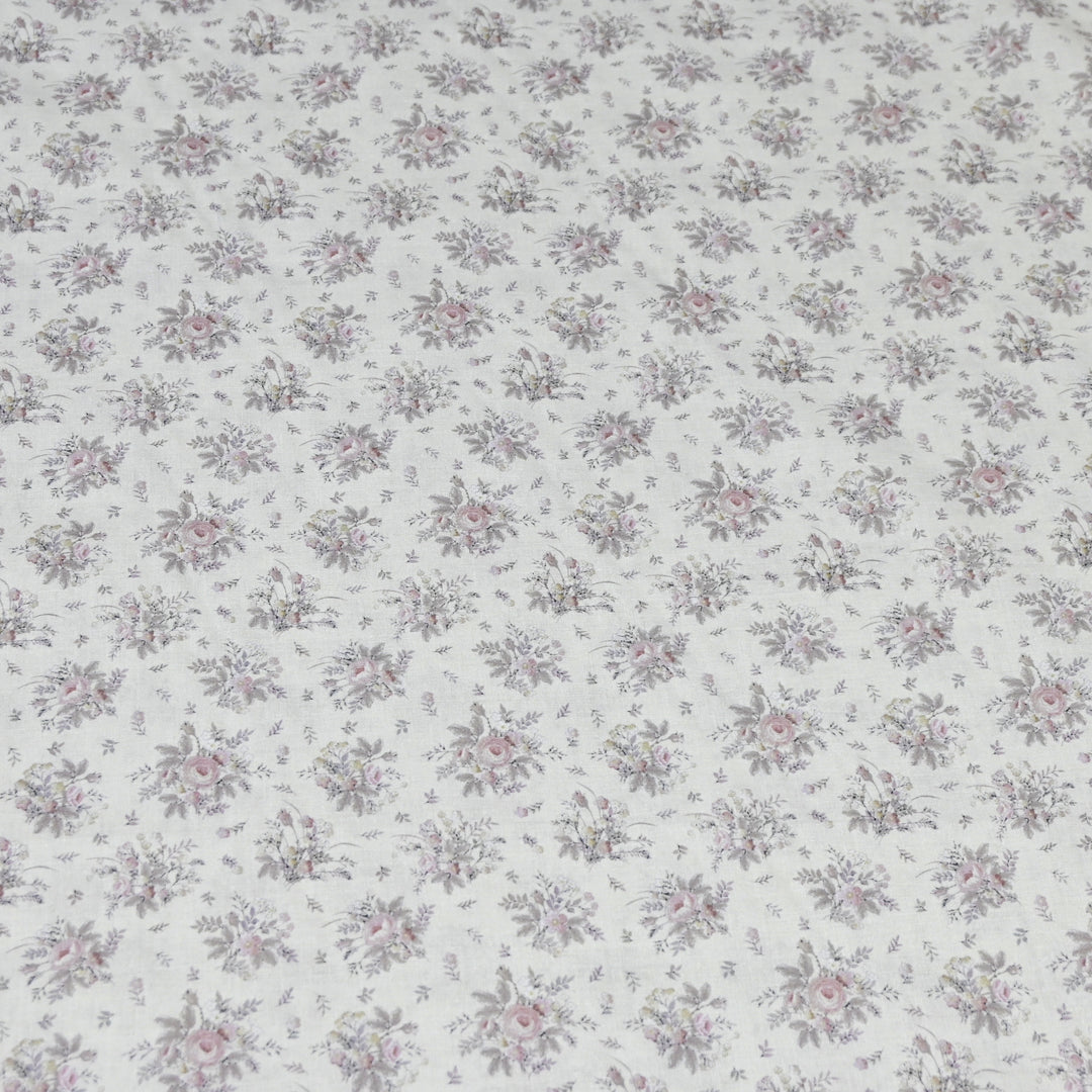 Old White Italian Lawn Print Fabric