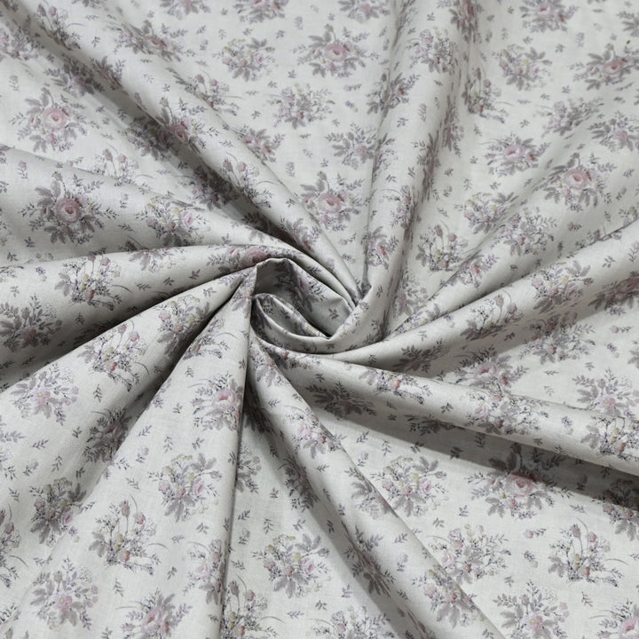 Old White Italian Lawn Print Fabric