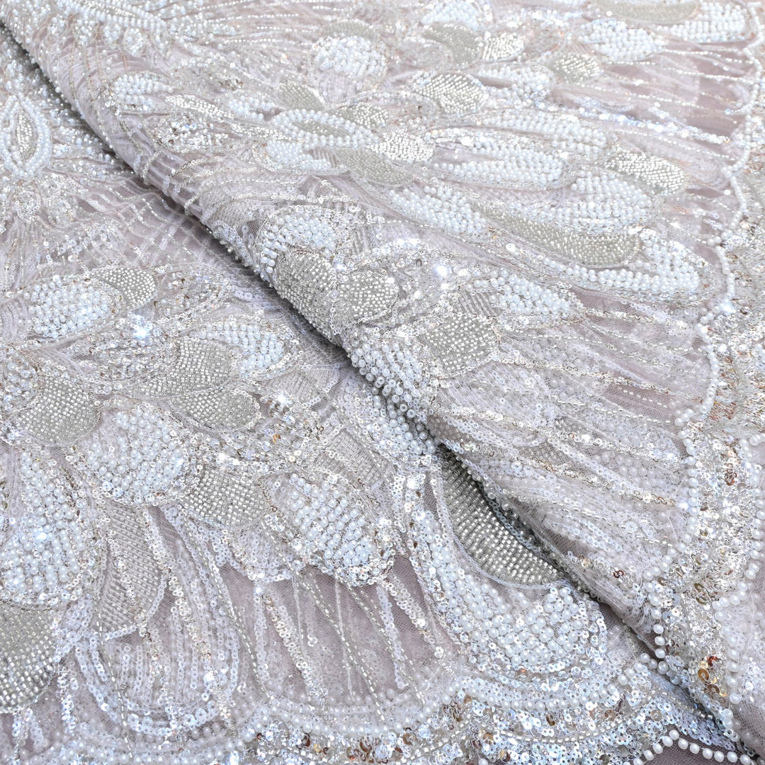 Beautiful Imported Net Cut Dana & Sequins Embroidery Fabric