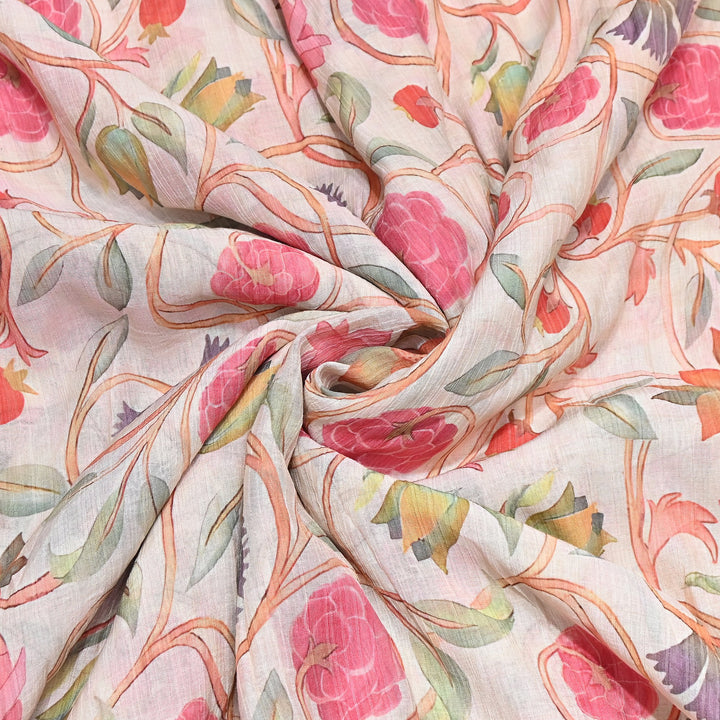 Multi Color Crush Muslin Digital Print Fabric – Soft Designer Muslin Print Fabric- COO145-11