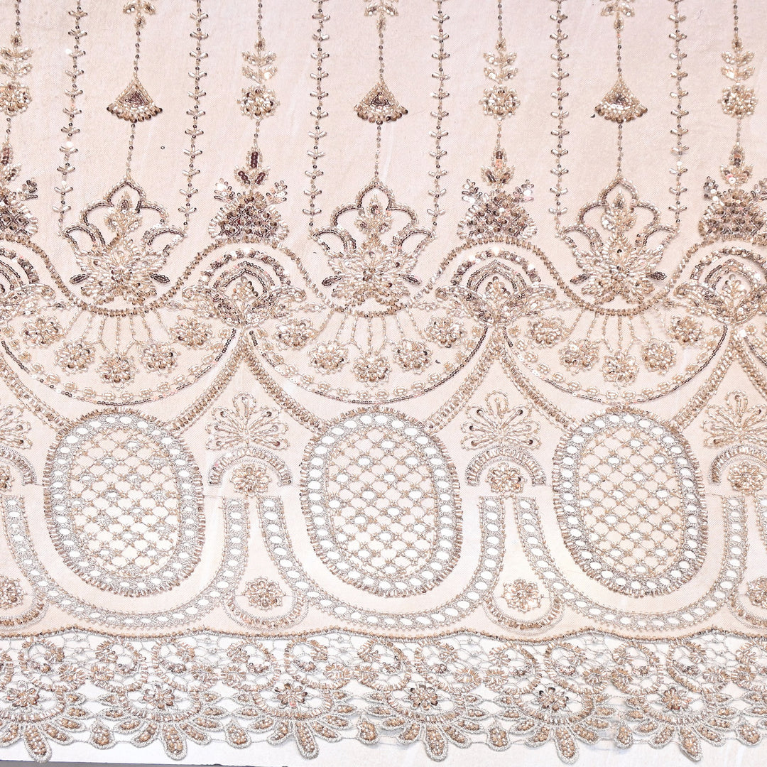 Premium Imported Heavy Beaded & Sequin Embroidery Net Fabric- 8828238-02