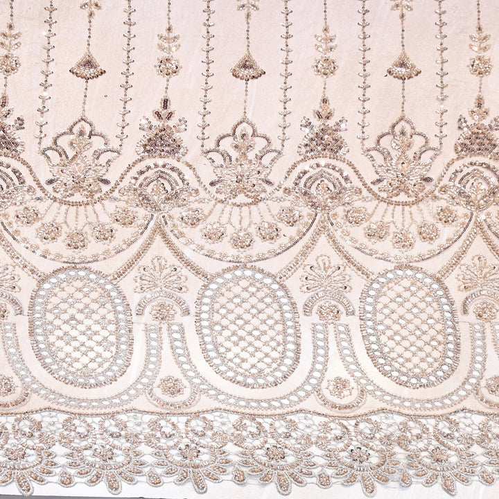 Premium Imported Heavy Beaded & Sequin Embroidery Net Fabric- 8828238-02