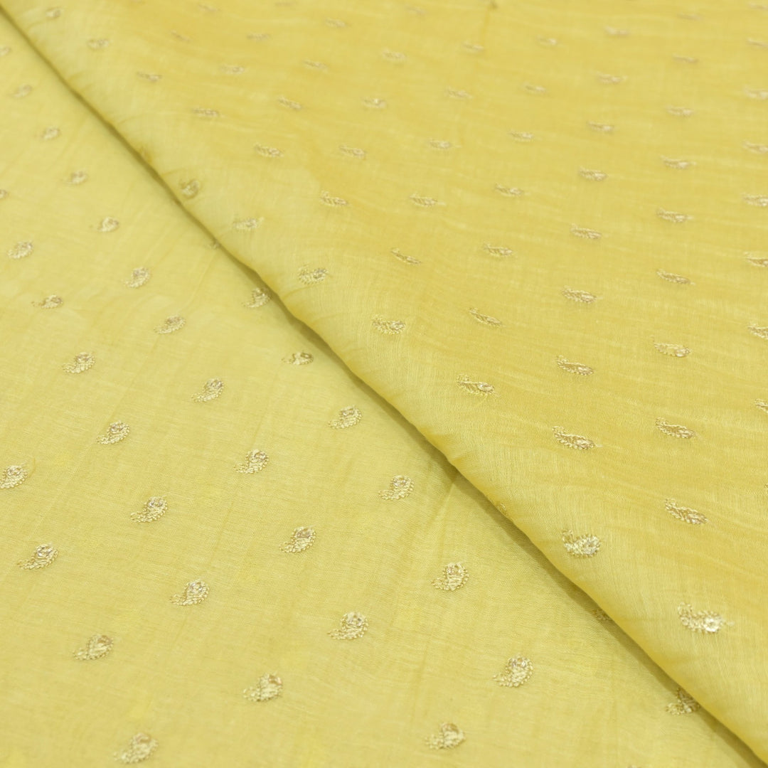 Premium Mul Chanderi Thread With Sequins Embroidery Fabrics