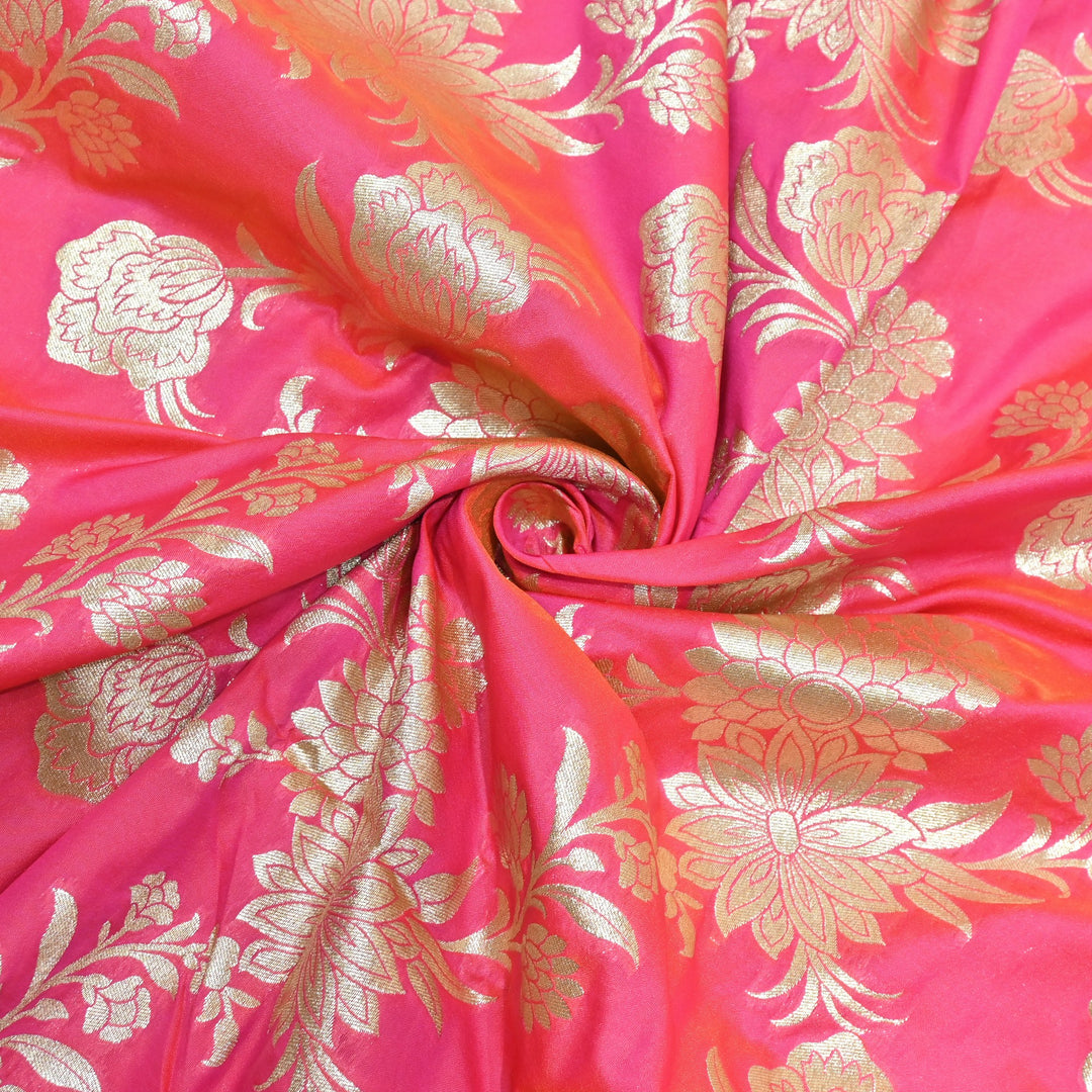 Katan Silk Zari Jaal Brocade Fabrics