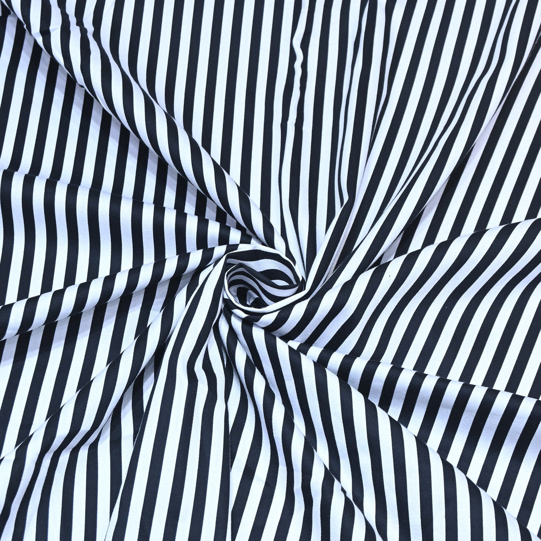 Glace Cotton With Beautiful Stripes Print Fabric – Lightweight Designer Cotton Fabric - LT0185-4