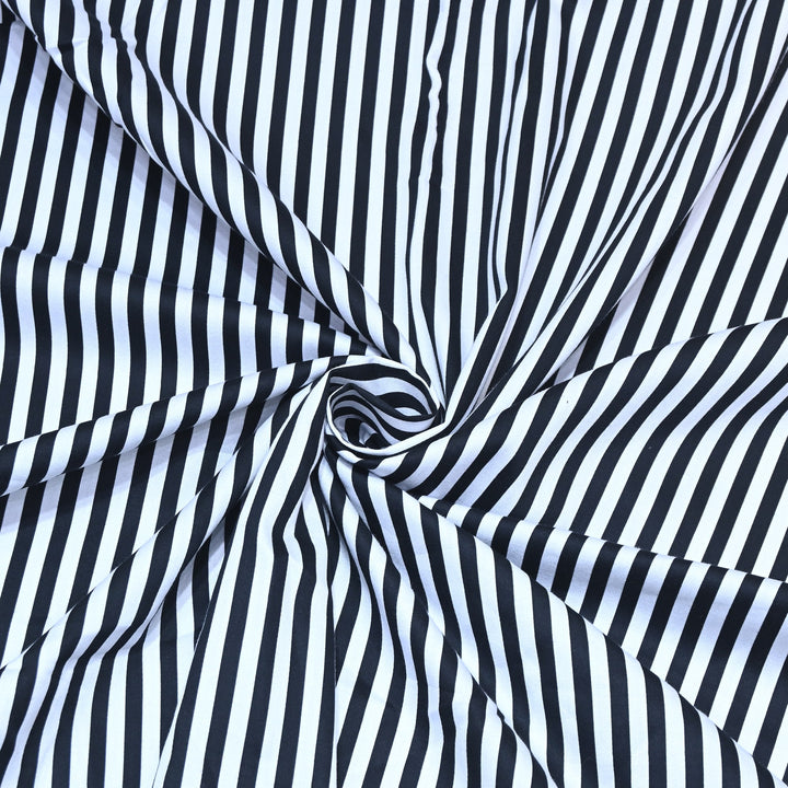 Glace Cotton With Beautiful Stripes Print Fabric – Lightweight Designer Cotton Fabric - LT0185-4